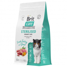Brit Care Cat Sterilised Urinary Care - сухой корм для профилактики МКБ у стерилизованных кошек, с индейкой и уткой