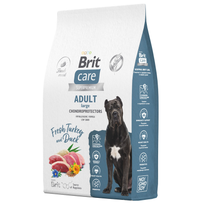 Brit Care Adult Large Chondroprotectors - сухой корм для взрослых собак крупных пород, для здоровья суставов, с индейкой и уткой