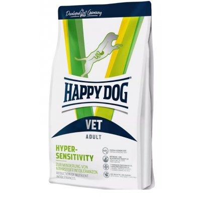Happy Dog Vet Diet Hypersensitivity - беззерновой гипоаллергенный лечебный корм для собак, при пищевой аллергии, с перепелом и каштаном