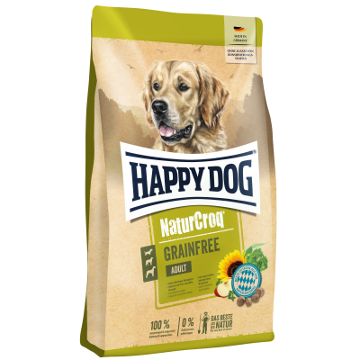 Happy Dog Naturcroq Grainfree - полнорационный беззерновой корм для взрослых собак всех пород, с птицей и лососем