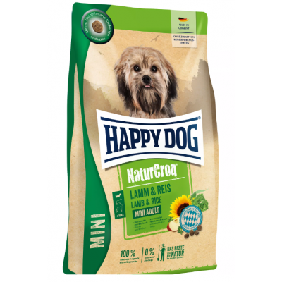 Happy Dog Naturcroq Mini Adult Lamm & Reis - полнорационный корм для взрослых собак мелких пород, с ягненком и рисом