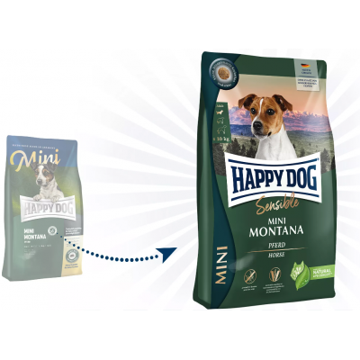 Корм Happy Dog Mini Montana - для собак мелких пород с кониной и картофелем