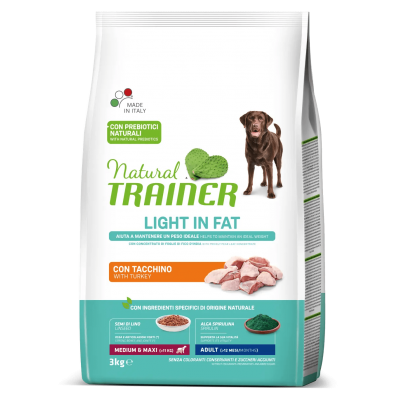 Trainer Natural Adult Light - сухой корм для собак средних и крупных пород со склонностью к избыточному весу, с индейкой