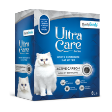 BentySandy Ultra Care Active Carbon - белый комкующийся наполнитель для кошачьего туалета, с активированным углем