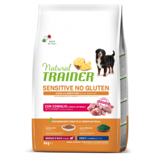 Trainer Natural Sensitive No Gluten Medium&Maxi - сухой корм для собак средних и крупных пород с чувствительным пищеварением, кролик