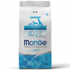 Monge Speciality Adult Light Salmon Rice - низкокалорийный сухой корм для собак, для контроля и снижения веса, с лососем и рисом