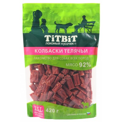 TitBit XXL Лакомство для собак Колбаски Телячьи, 420 г (арт. 8024317)