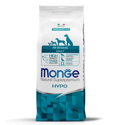 Monge Dog Hypoallergenic Salmon & Tuna - гипоаллергенный корм для взрослых собак всех пород, со свежим лососем и тунцом