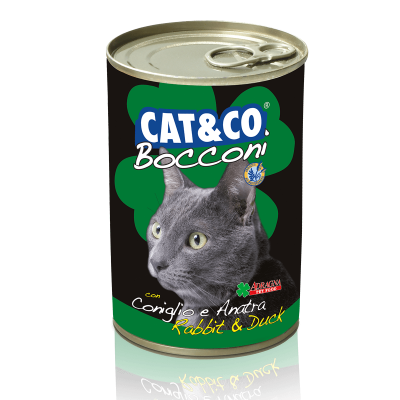 Adragna Cat&Co Bocconi Rabbit & Duck - консервированный корм для кошек, кусочки кролика и утки в соусе