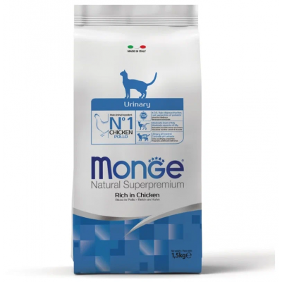 Monge Cat Urinary Rich in Chicken - сухой корм для взрослых кошек, для профилактики мочекаменной болезни, с курицей