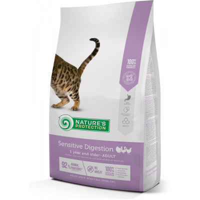 Nature's Protection Cat Sensitive Digestion - корм для взрослых кошек с чувствительным пищеварением, с мясом птицы, картофелем и рисом