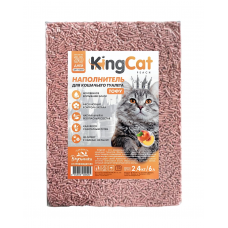 KingCat Tofu Peach Наполнитель для кошачьего туалета растительный комкующийся, с ароматом персика