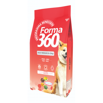 Forma 360 Adult Medium Fish & Rice - сухой корм для взрослых собак средних пород, с рыбой и рис