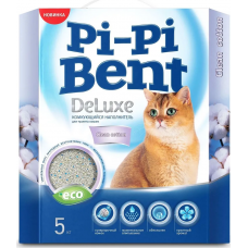 Pi-Pi Bent Deluxe Clean Cotton Наполнитель для кошачьего туалета бентонитовый комкующийся, с ароматом хлопка