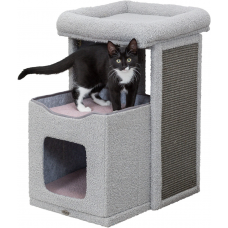 Trixie Домик-когтеточка для кошек "Junior Carlita", 63 см, серый/светло-сиреневый, плюш/сизаль (арт. 44441)