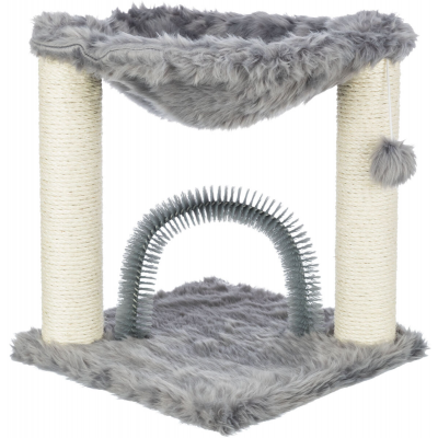 Trixie Когтеточка-лежак для кошек "Baza", 50 см, со щёткой, серая, сизаль/плюш (арт. 44548)
