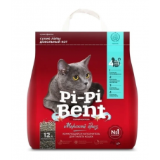 Pi-Pi-Bent Морской Бриз Наполнитель для кошачьего туалета бентонитовый комкующийся, с морским ароматом