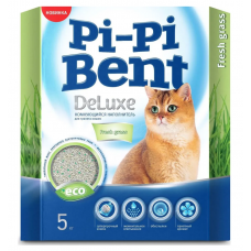 Pi-Pi Bent Deluxe Fresh Grass Наполнитель для кошачьего туалета бентонитовый комкующийся, с ароматом свежей травы