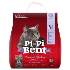 Pi-Pi-Bent Нежный Прованс Наполнитель для кошачьего туалета бентонитовый комкующийся, с ароматом лаванды
