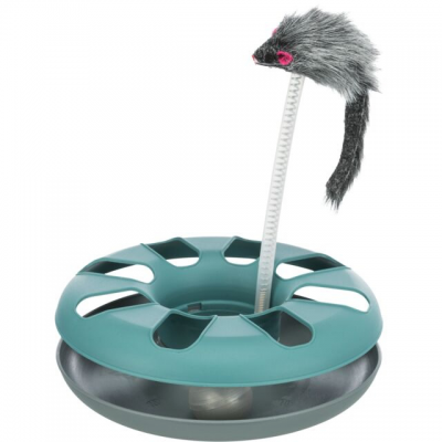 Trixie Игрушка для кошек Crazy Circle с пушистой мышкой, интерактивная, 24х29см (арт. 4135)
