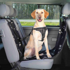 Trixie Автомобильная подстилка на сиденье для собак, высокие съемные борты, 0.65x1.45м, чёрный-бежевый (арт. 13231)