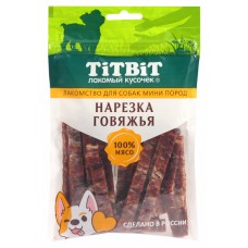 TiTBiT Mini Нарезка говяжья для собак мини пород, 70 г (арт. 024560)