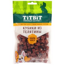TiTBiT Mini Кубики из телятины для собак мини пород, 100 г (арт. 024607)