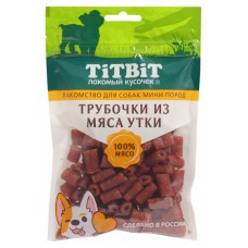 TiTBiT Mini Трубочки из мяса утки для собак мини пород, 100 г (арт. 024614)