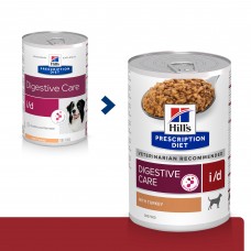 Hill's Prescription Diet i/d Digestive Care - влажный диетический корм для собак (консерва) при расстройствах пищеварения, жкт, с индейкой, 360 г