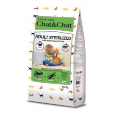 Chat&Chat Expert Adult Cat Sterilised - сухой корм для взрослых стерилизованных кошек, с птицей