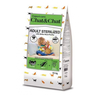 Chat&Chat Expert Adult Cat Sterilised - сухой корм для взрослых стерилизованных кошек, с птицей