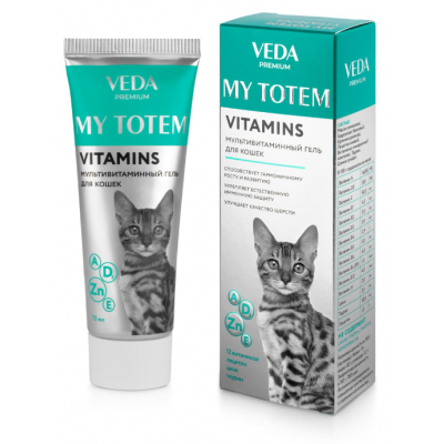 VEDA Cat My Totem Vitamins Gel - мультивитаминный гель для кошек, 75 мл (арт. 10989)