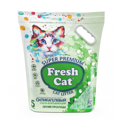 Fresh Cat - силикагелевый наполнитель для кошачьего туалета, с ароматом "Летняя прохлада"