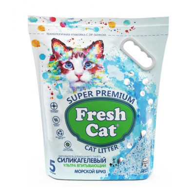 Fresh Cat - силикагелевый наполнитель для кошачьего туалета, с ароматом "Морской Бриз"
