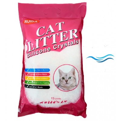 Cat Litter Silica Crystals - впитывающий силикагелевый наполнитель для кошачьего туалета, с ароматом морского бриза