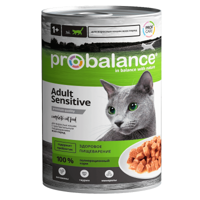 ProBalance Adult Sensitive - влажный корм для взрослых кошек с чувствительным пищеварением, 415 г