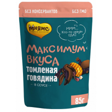 Мнямс Максимум Вкуса - влажный корм для собак Томленая говядина в соусе, 85 г (арт. 709432)