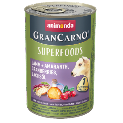 Animonda Gran Carno Superfoods - консервы для собак (ягненок, амарант, клюква), 400 г (арт. 82437)