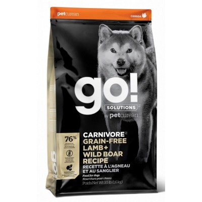GO! CARNIVORE GF Lamb + Wild Boar Recipe DF 32/16 беззерновой корм для собак всех возрастов c ягненком и мясом дикого кабана