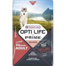 Opti Life Prime Adult Salmon - беззерновой сухой корм для взрослых собак с чувствительной кожей, с лососем