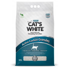 Cat's White Active Carbon Granules - комкующийся бентонитовый наполнитель для кошачьего туалета, с гранулами активированного угля