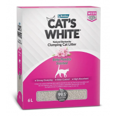 Cat's White Box Premium Baby Powder - комкующийся бентонитовый наполнитель для кошачьего туалета, с ароматом детской присыпки