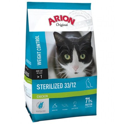 Arion Original Sterilised Chicken - сухой безглютеновый корм для стерилизованных кошек, с курицей