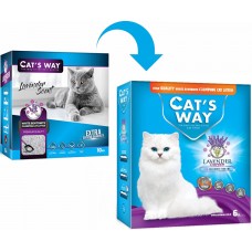 Cat's Way Lavender Premium - комкующийся бентонитовый наполнитель для кошачьего туалета с ароматом лаванды