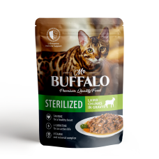 Mr.Buffalo Adult Sterilised Lamb - влажный корм для взрослых стерилизованных кошек, ягненок в соусе, 85 г