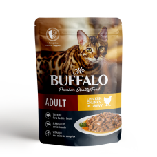 Mr.Buffalo Adult Chicken - влажный корм для взрослых кошек, цыпленок в соусе, 85 г
