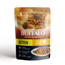 Mr.Buffalo Kitten Chicken - влажный корм для котят, цыпленок в соусе, 85 г