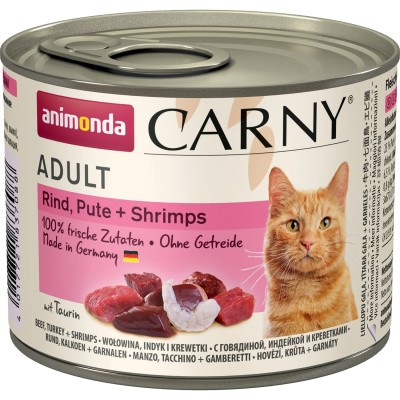 Carny Adulte - консервы для кошек, говядина, индейка, креветки (200 г, 400 г) (арт. ВЕТ83708, ВЕТ83724)