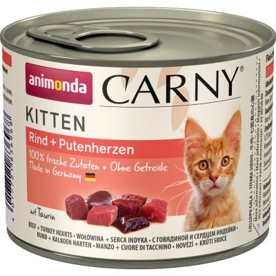 Carny Kitten - консервы для котят с говядиной и сердцем индейки (арт. 83696, 83712)