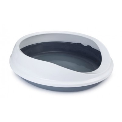 Savic Туалет-лоток овальный для кошек Figaro, серый 46*55 см (арт. ВЕТ 400485) 
